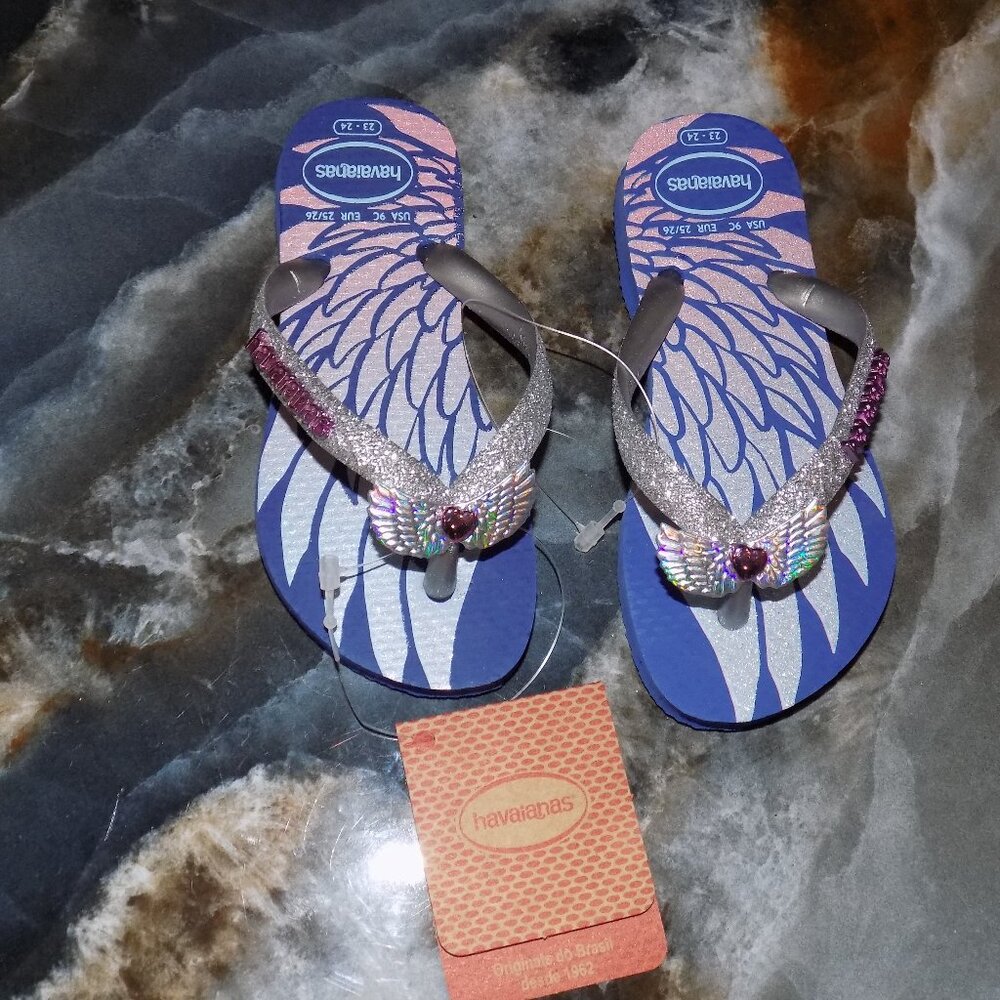 Havaianas Slim Glitter II Size 9 Girl's (Toddler/Little Kid/Big Kid) NEW
